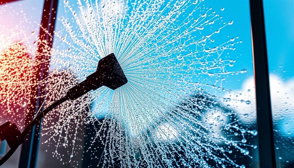 Generate an image of L.A. Elite Window Cleaning's gentle cleaning process.