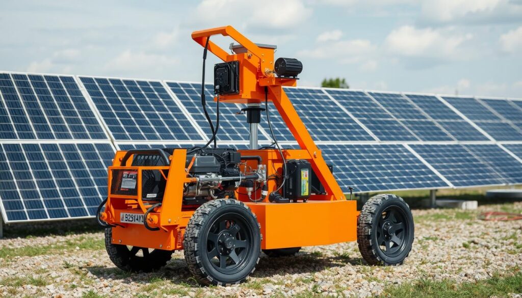 Generate an image of Solar & Wind FX Inc's equipment used for solar panel cleaning