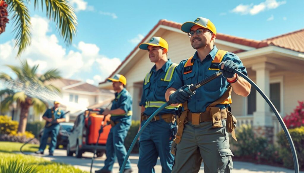 Generate an image of Tampa Bay Pressure Washing Service's equipment and team.