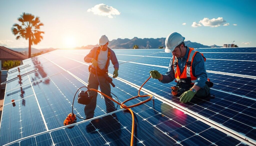 Get a professional solar panel cleaning service image in Glendale, AZ