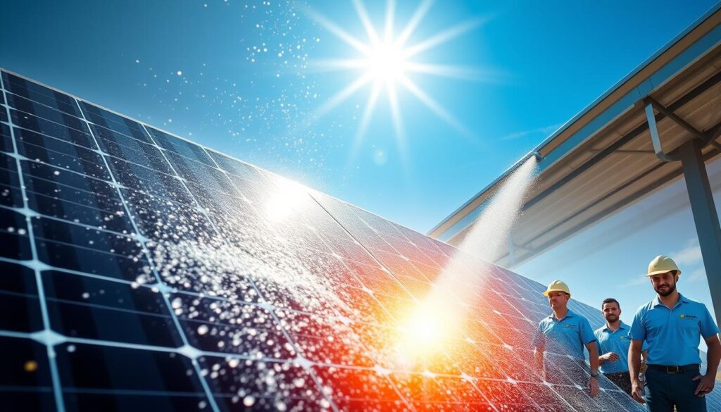 Image generation prompt for Performance Solar Cleaning's services