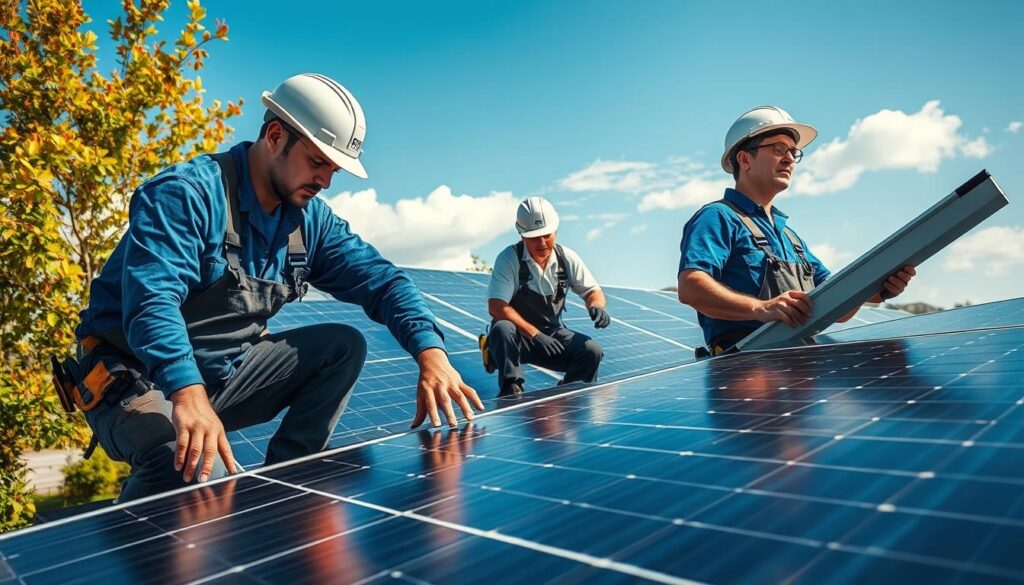Image of Baltimore Solar Maintenance's technicians at work