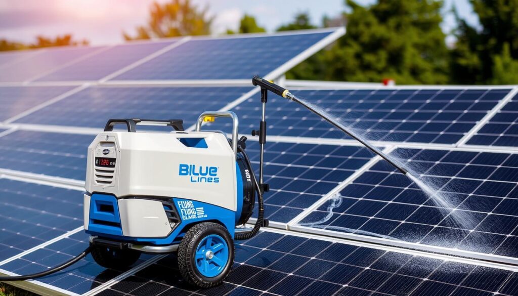 Image of Blue Line Pressure Washing equipment used for solar panel cleaning
