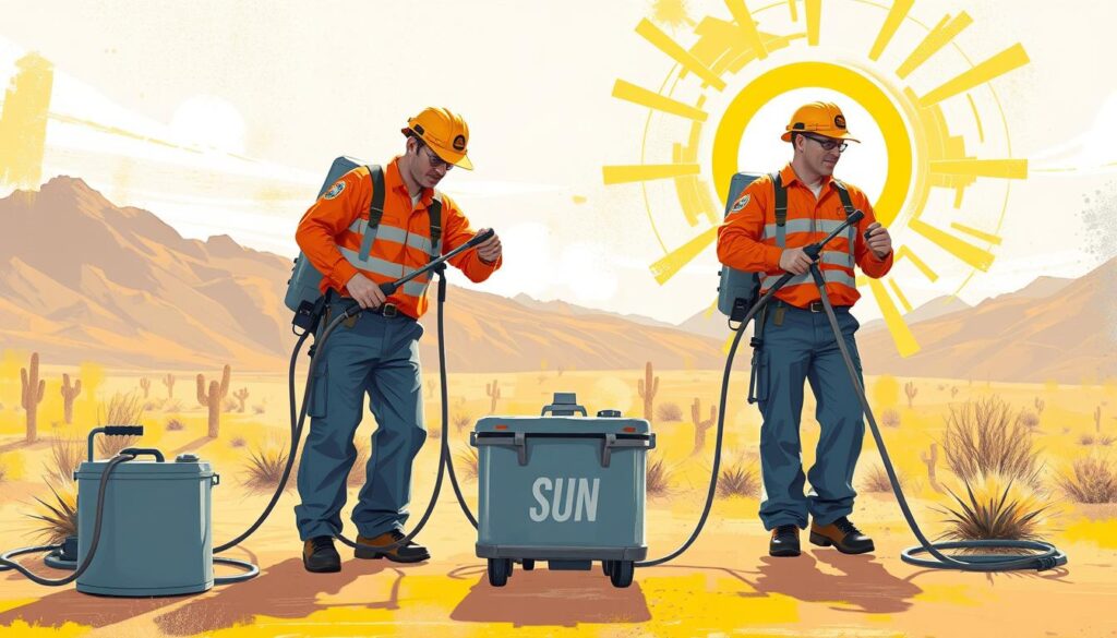 Image of Desert Sun Solar Cleaning technicians at work