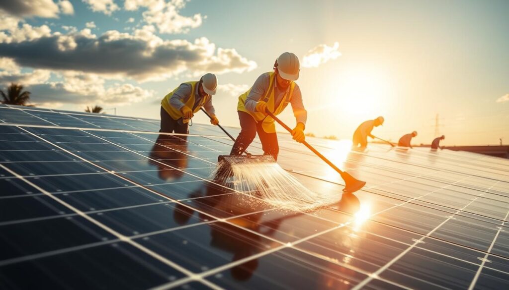 Image of LCS Janitorial Services cleaning solar panels