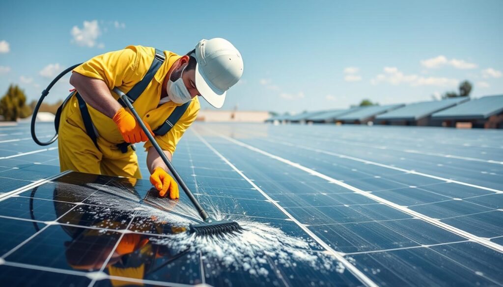 Image of Residue-Free Cleaning Specialists at work on solar panels