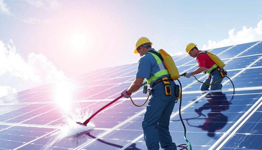 Image of Shine Solar Panel Cleaning team at work