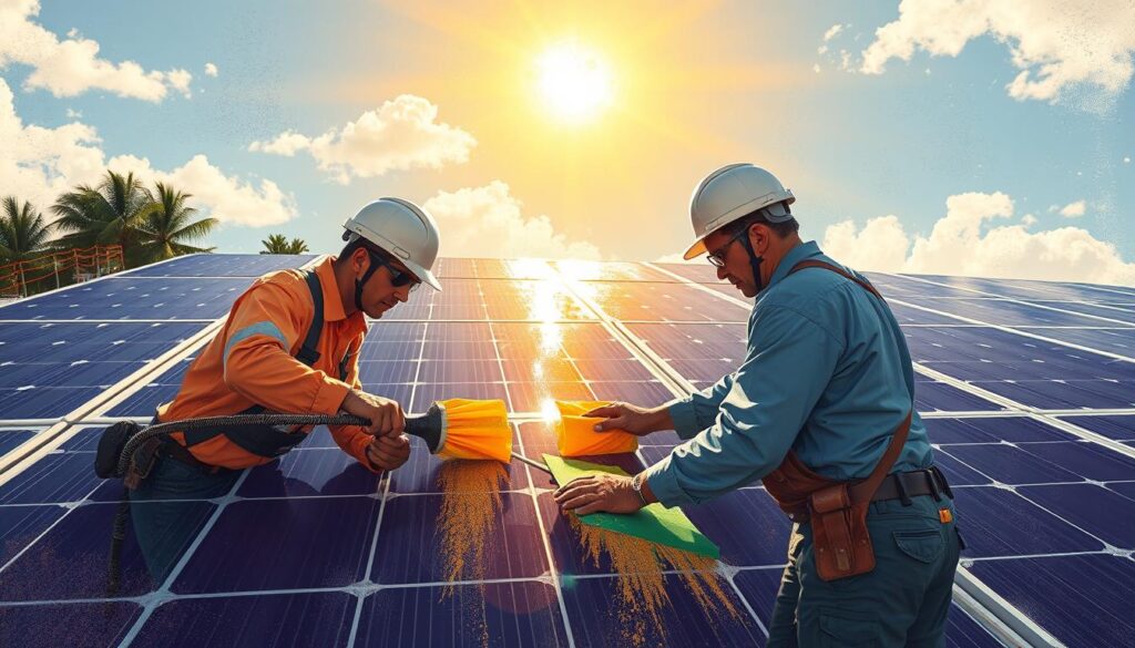 Image of Solar Alternatives, Inc. cleaning solar panels