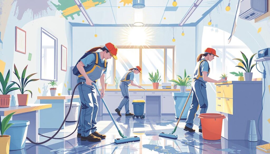 Image of Solar Bright Cleaning Services' technicians at work