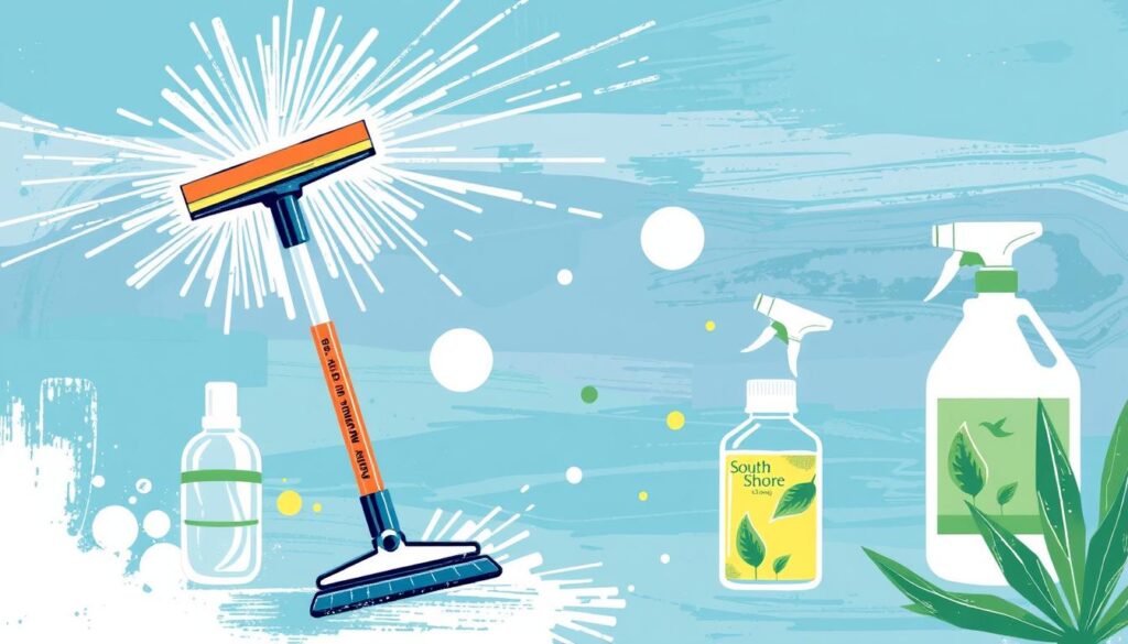 Image of South Shore Window Cleaning's equipment and eco-friendly cleaning solutions