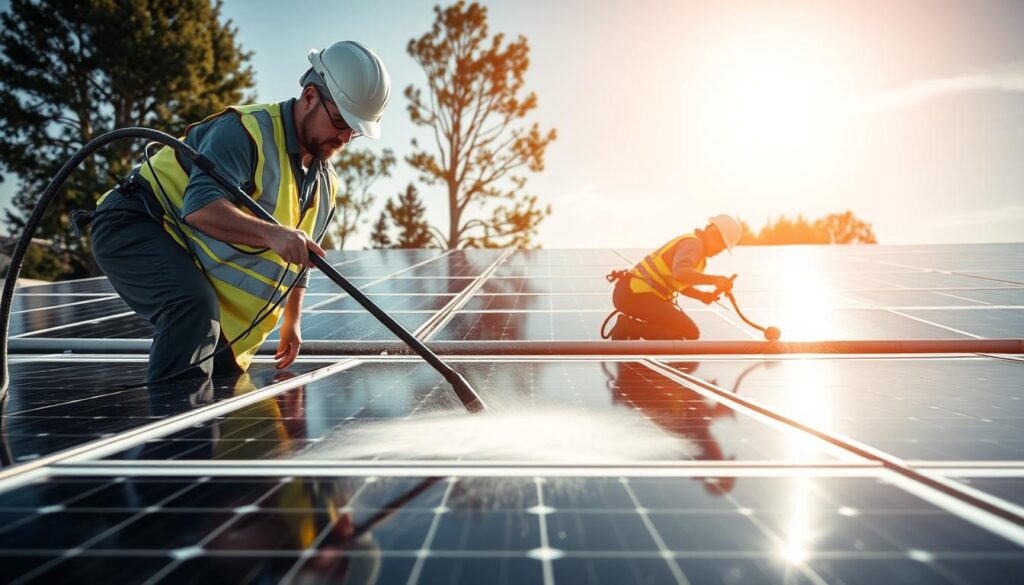 Image of Streakless Solar Panel Cleaning technicians at work
