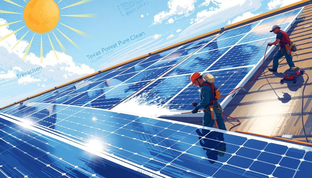 Image of Texas Pure Clean's solar panel cleaning service