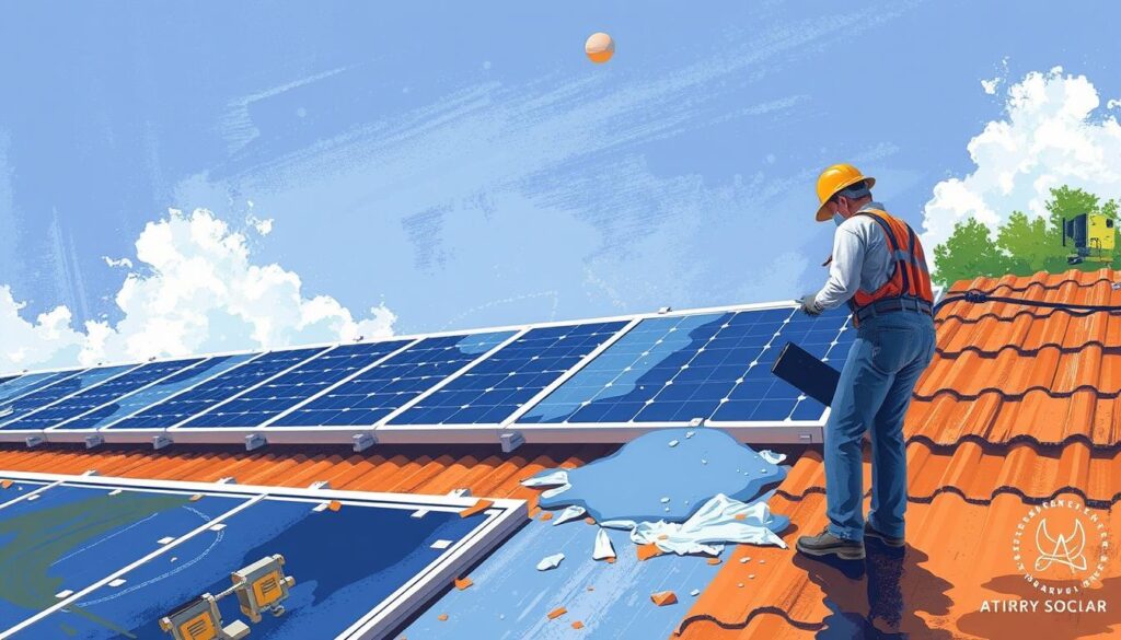 Image of solar panel protective coating application in Fort Worth