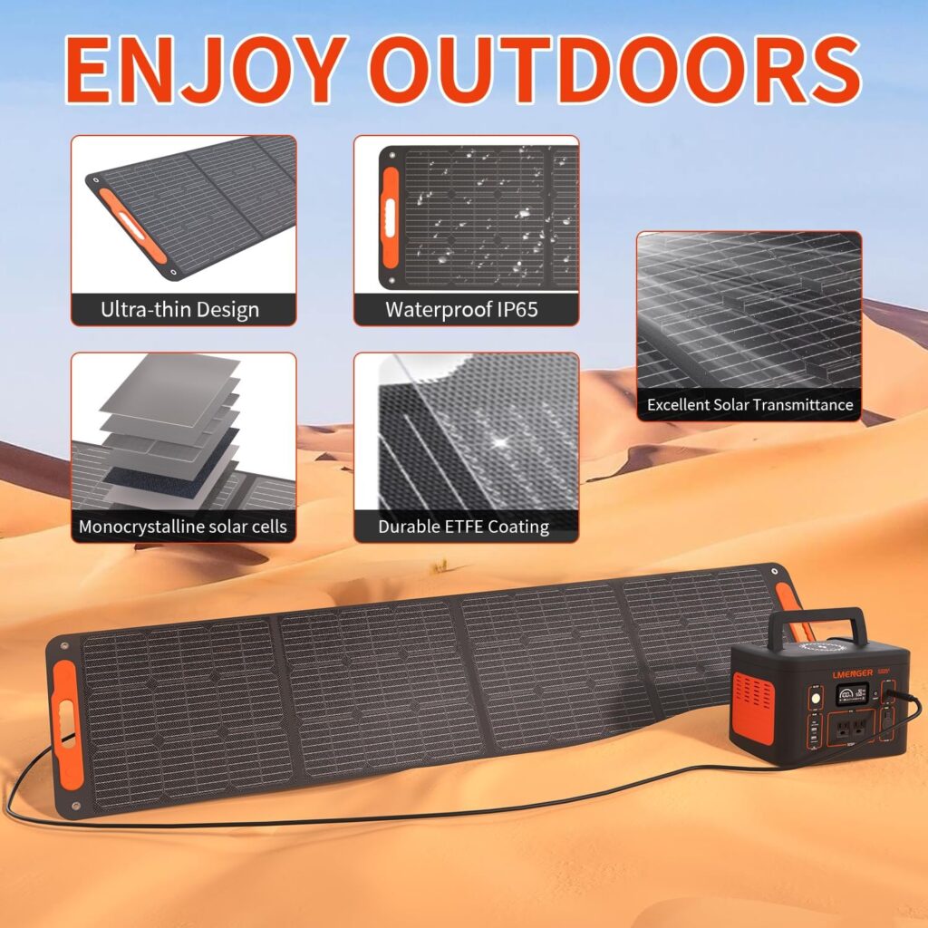 Foldable Solar Panel 200W 19.8V, 23% High Efficiency Portable Solar Charger, Monocrystalline Silicon Solar Cell with DC7909, Anderson, XT60 and DC8020 Plug for Portable Power Station