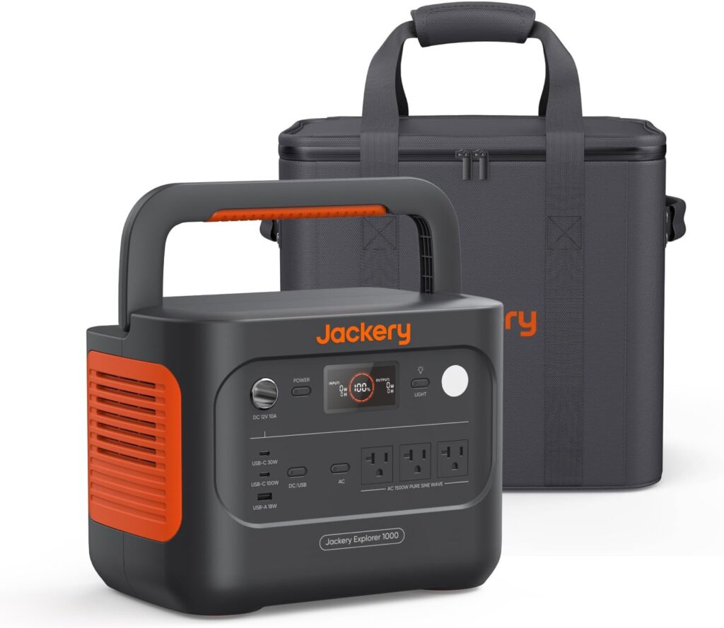 Jackery Solar Generator 1000 v2 with 200W Solar Panel,1070Wh Portable Power Station LiFePO4 Battery,1500W AC/100W USB-C Output, 1Hr Fast Charge for Outdoor,Off-Grid Living,RV,Emergency