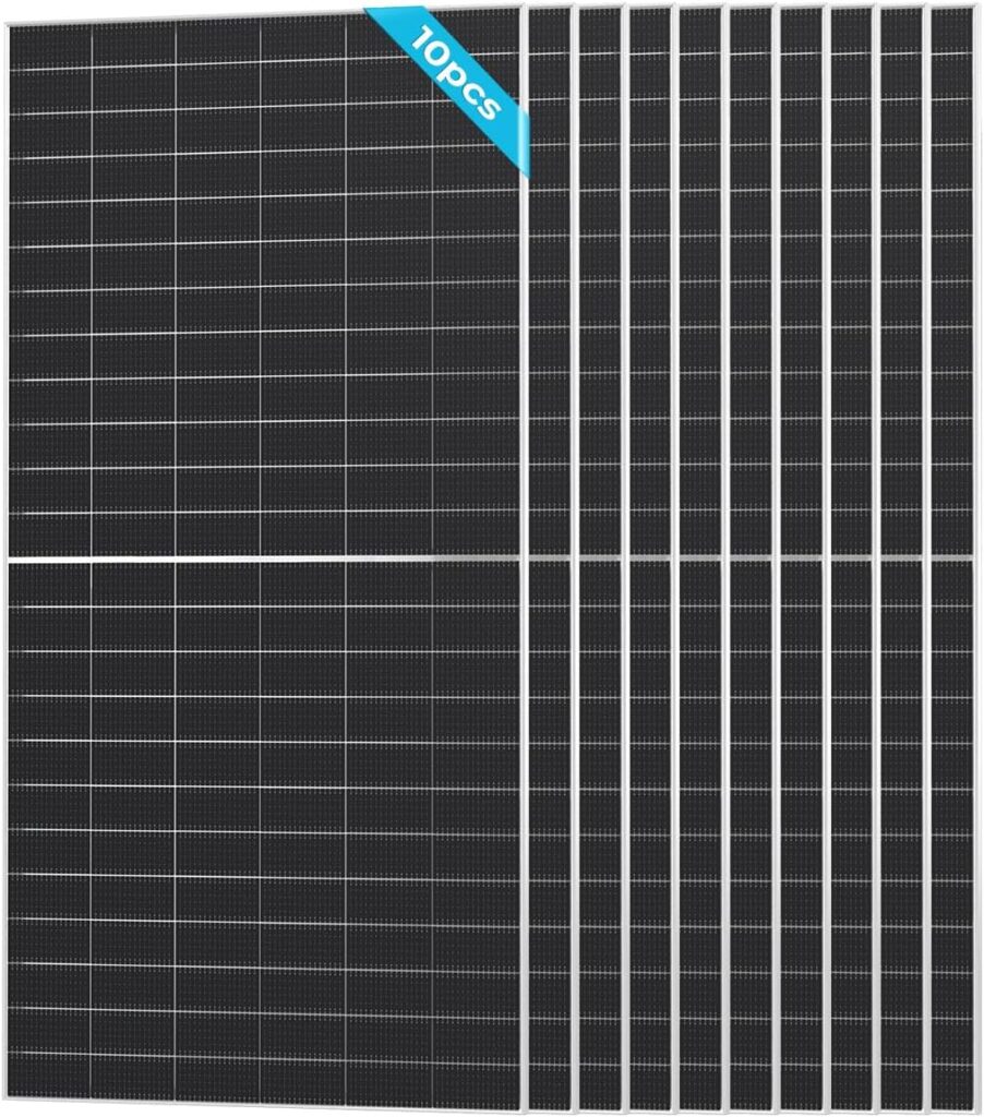 Renogy Bifacial 10Pcs 590 Watt N-Type Monocrystalline 12V 16BB Solar Panel,25% High Efficiency Solar Module for RV Home Farm Shed Trailer Camper Marine Off-Grid System
