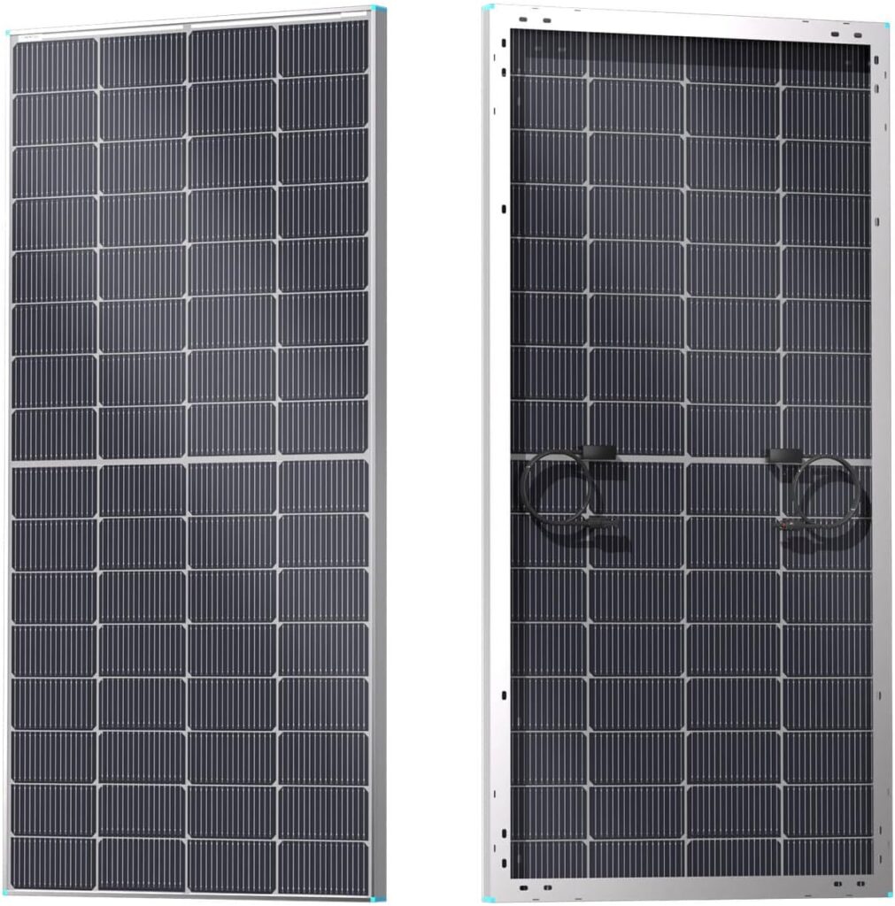 Renogy N-Type 16BB 250W Bifacial Solar Panel, 12V 250 Watt Solar Panel Double-Side 25% High-Efficiency, PV Module Power Charger for RV Marine Rooftop Farm Battery and Other Off-Grid Applications