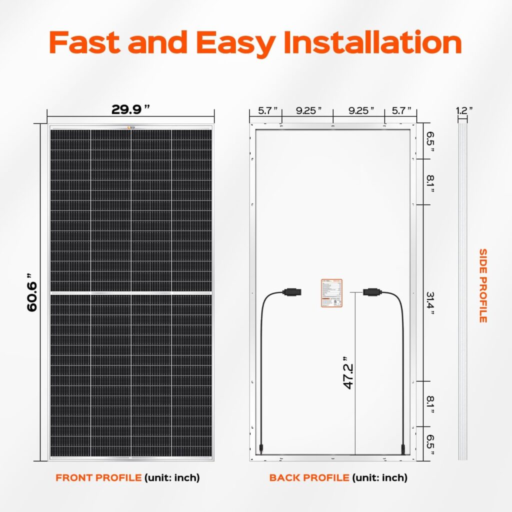 RICH SOLAR 200 Watt 24 Volt 9BB Cell Monocrystalline Solar Panel High Efficiency Solar Module for RV Trailer Camper Marine Off Grid