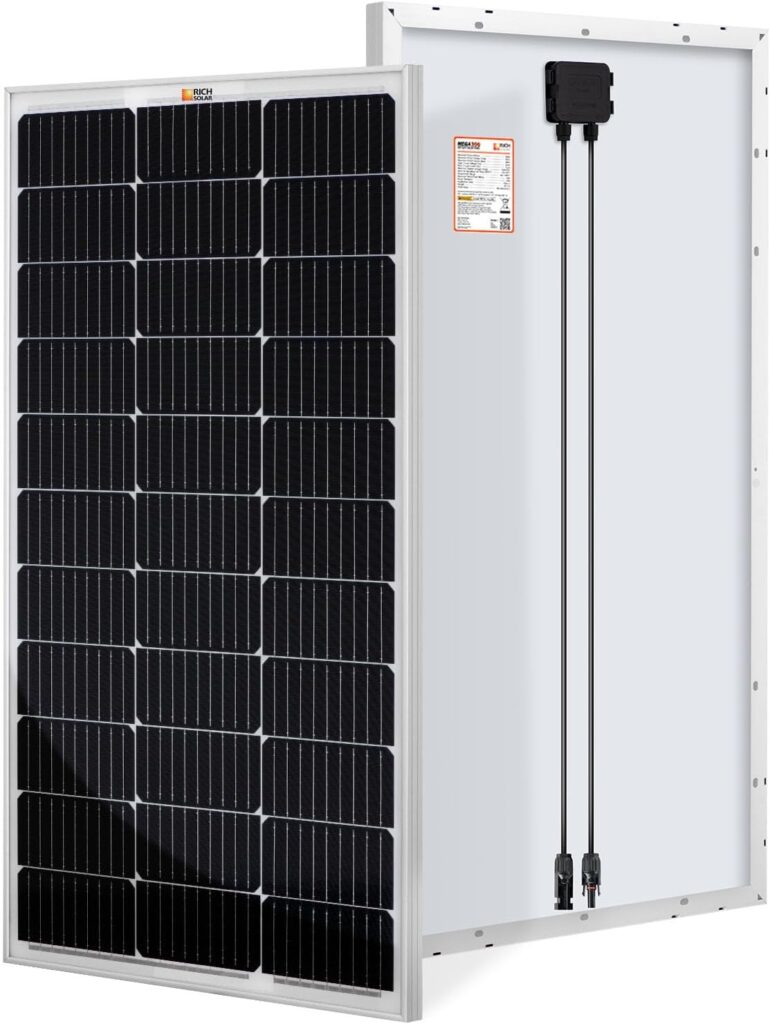 RICH SOLAR 250 Watt 12 Volt Monocrystalline Solar Panel High Efficiency Solar Module for RV Trailer Camper Marine Off Grid All Black