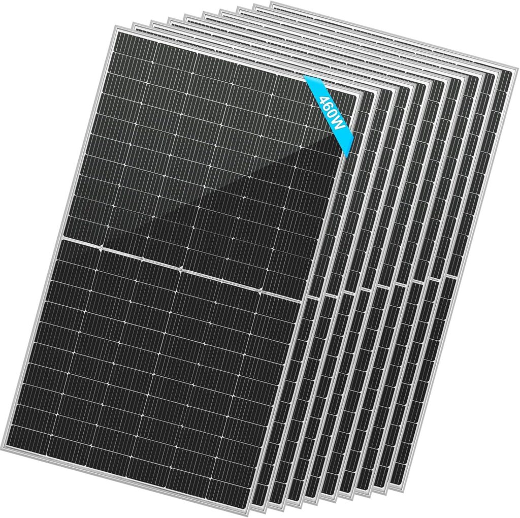 SUNGOLDPOWER 16BB N-Type 10PCS 460W Bifacial PERC Solar Panel Monocrystalline,High Efficiency Solar Panel for Charging Station,Rooftop,Household,Marine,RV,On/Off Grid Solar system(10pcs 460W Bifacial)