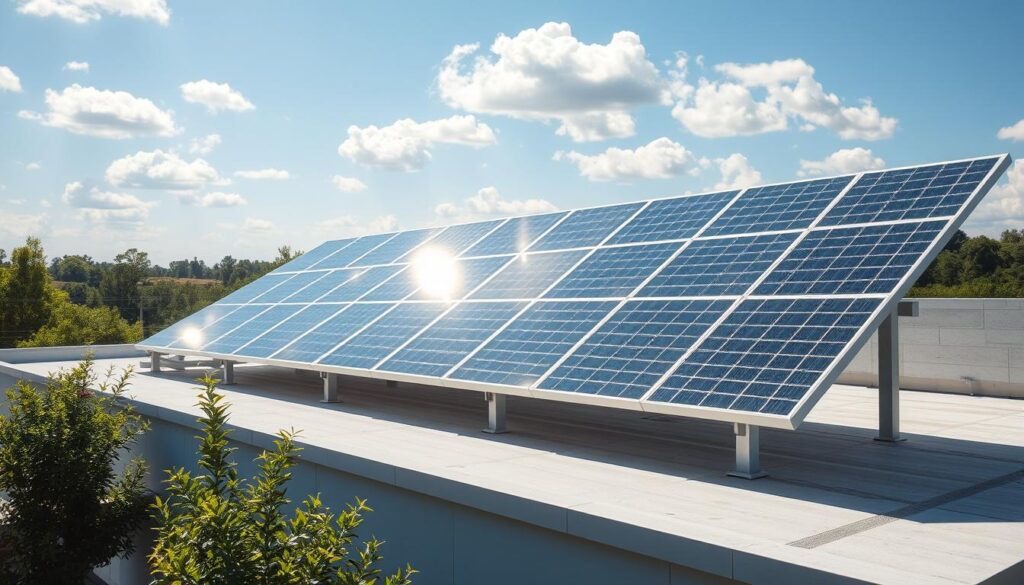 Generate an image of a clean solar panel installation in Georgia.