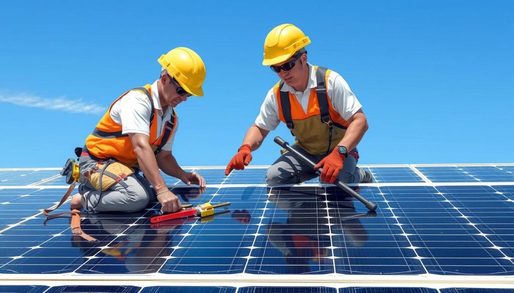 Image of Alabama Solar Maintenance technicians at work