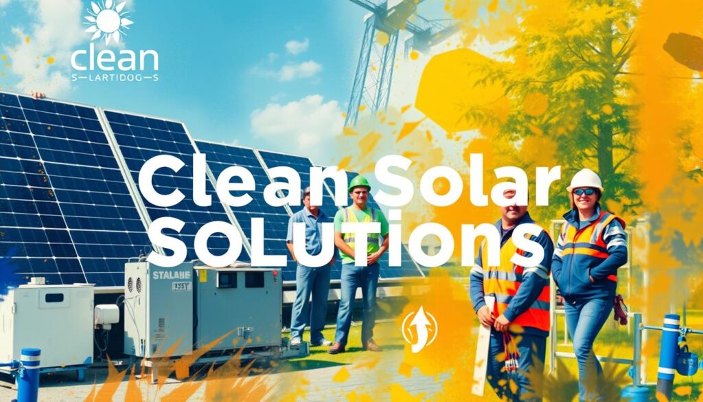 Image of Clean Solar Solutions' equipment and team