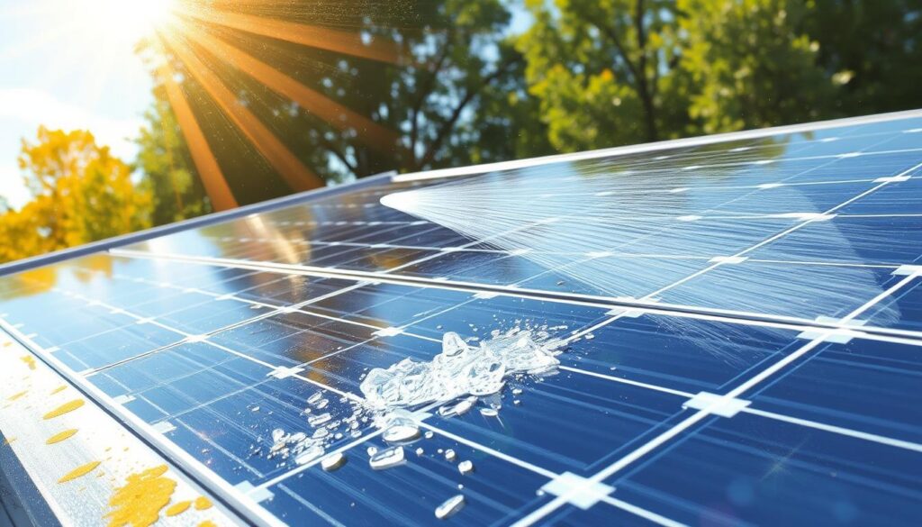Image of EcoShine Solar Maintenance using their water purification system to clean solar panels