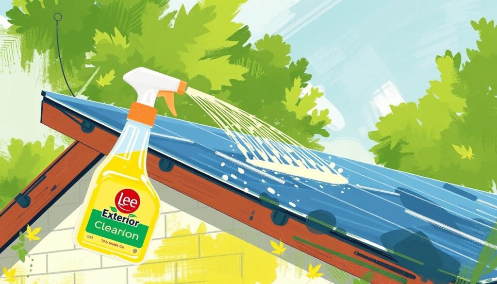 Image of Lee Exterior Care cleaning solar panels with eco-friendly solution