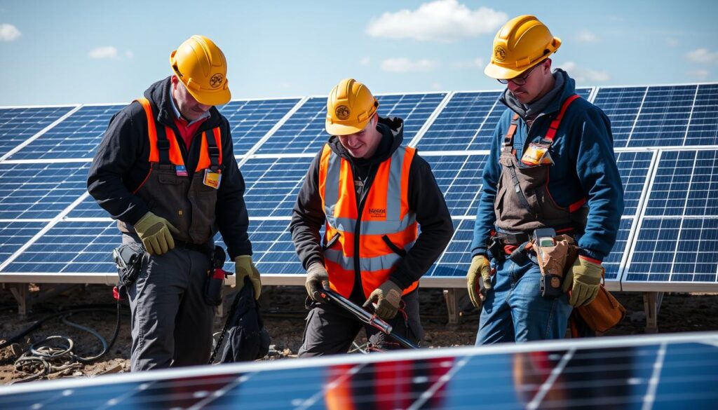 Image of Manchester Solar Maintenance's maintenance team at work