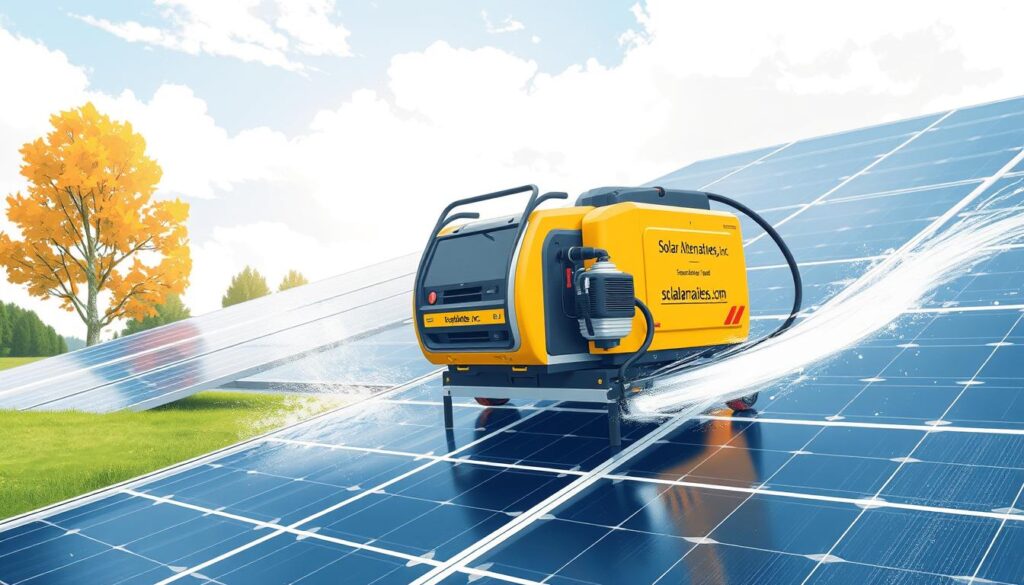 Image of Solar Alternatives, Inc.'s advanced solar panel cleaning equipment
