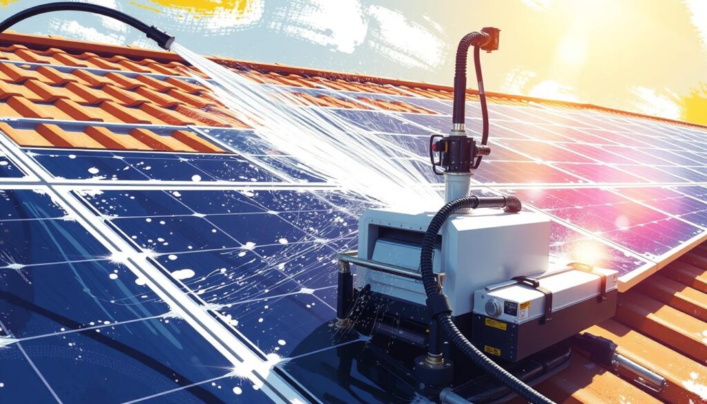 Image of Treasure Valley Solar Cleaners using pure water system on solar panels