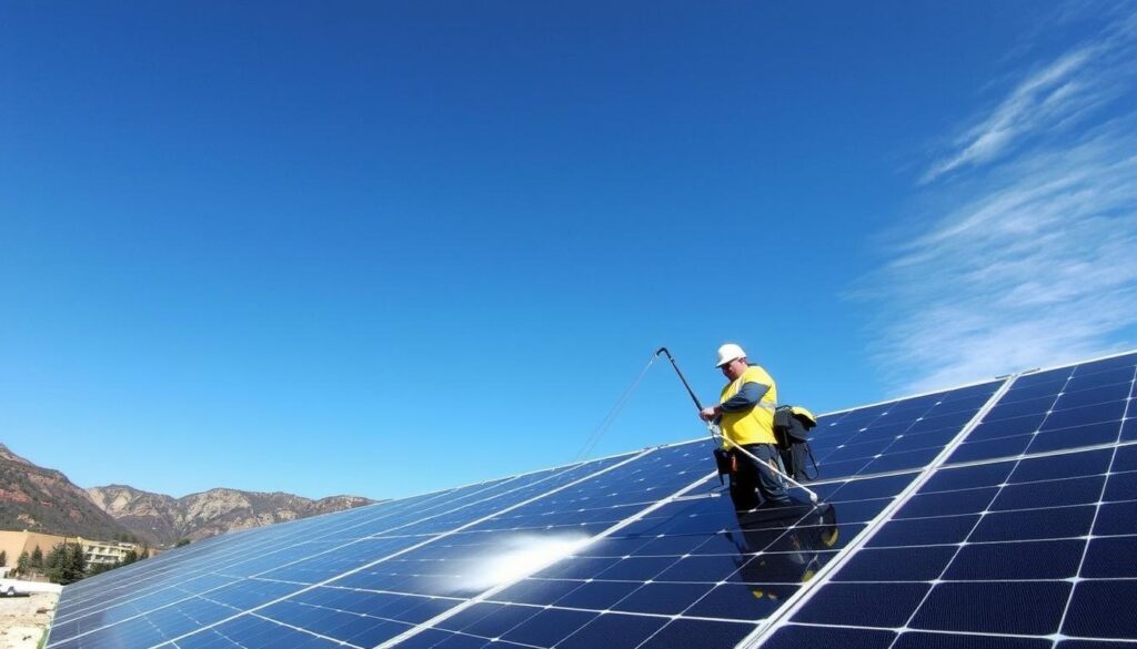 Image of Black Hills Solar Maintenance team with specialized cleaning equipment