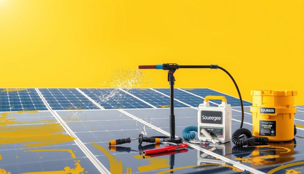 Image of Squeegee Squad's equipment used for solar panel cleaning
